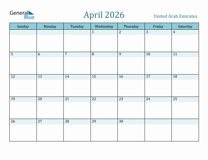 April 2026 Calendar with Holidays