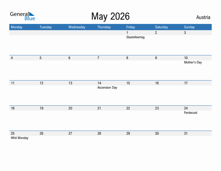 Fillable May 2026 Calendar