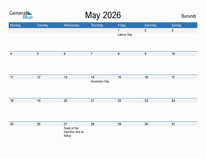 Fillable May 2026 Calendar