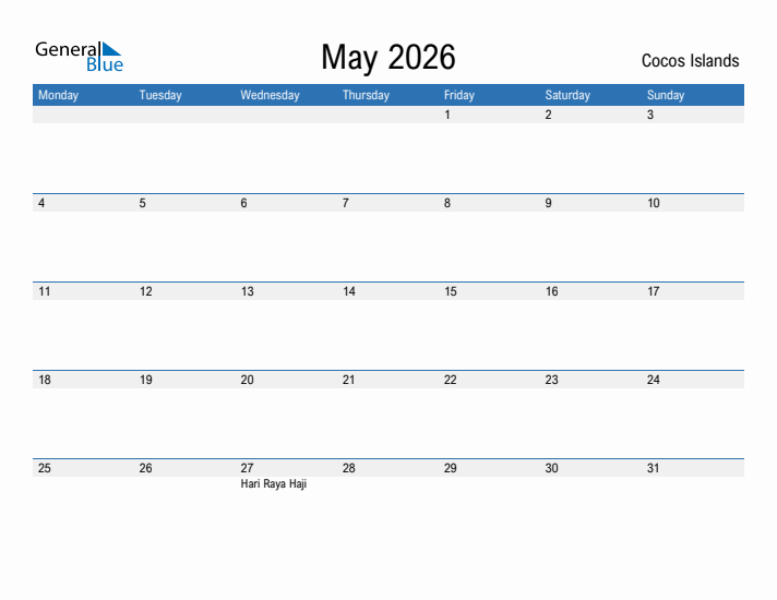 Fillable May 2026 Calendar