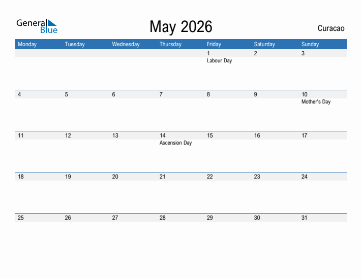 Fillable May 2026 Calendar