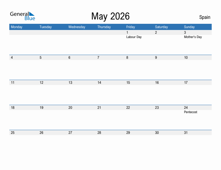 Fillable May 2026 Calendar