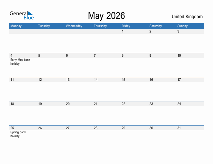 Fillable May 2026 Calendar