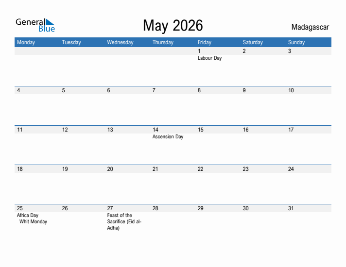 Fillable May 2026 Calendar