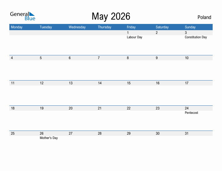 Fillable May 2026 Calendar