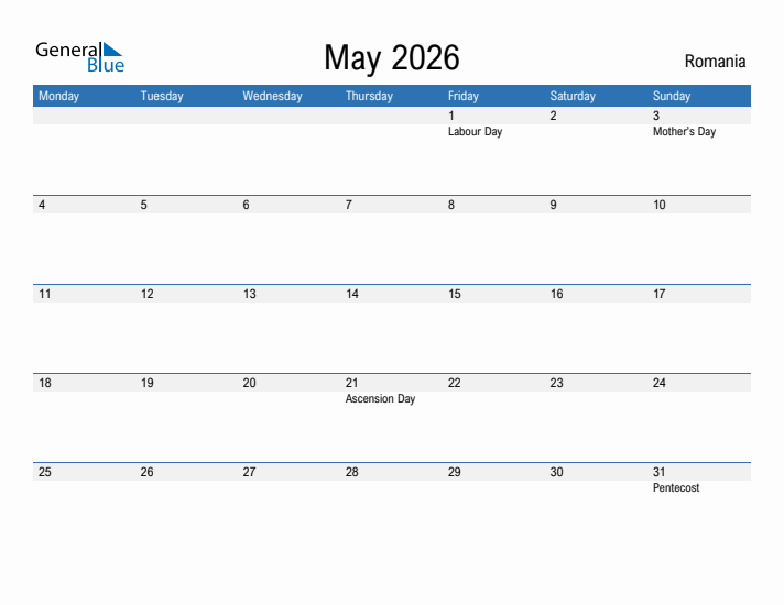 Fillable May 2026 Calendar