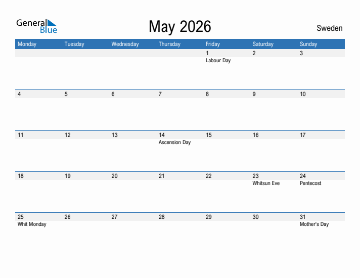 Fillable May 2026 Calendar