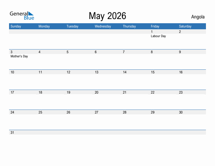 Fillable May 2026 Calendar