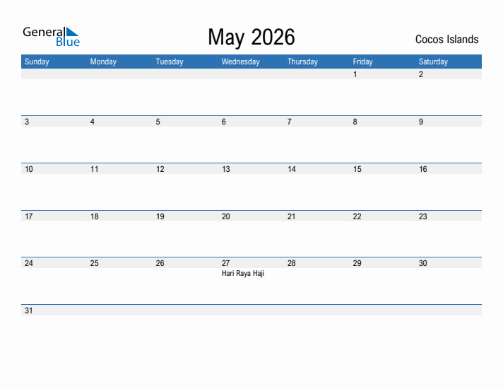 Fillable May 2026 Calendar