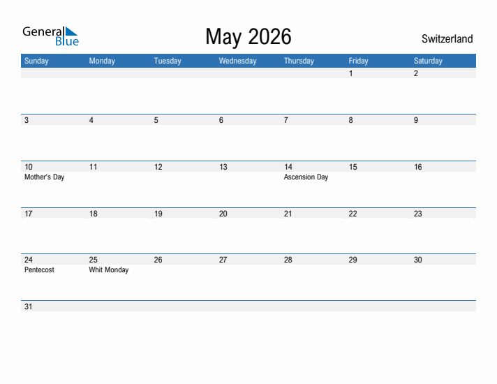 Fillable May 2026 Calendar