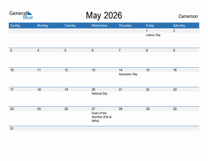 Fillable May 2026 Calendar