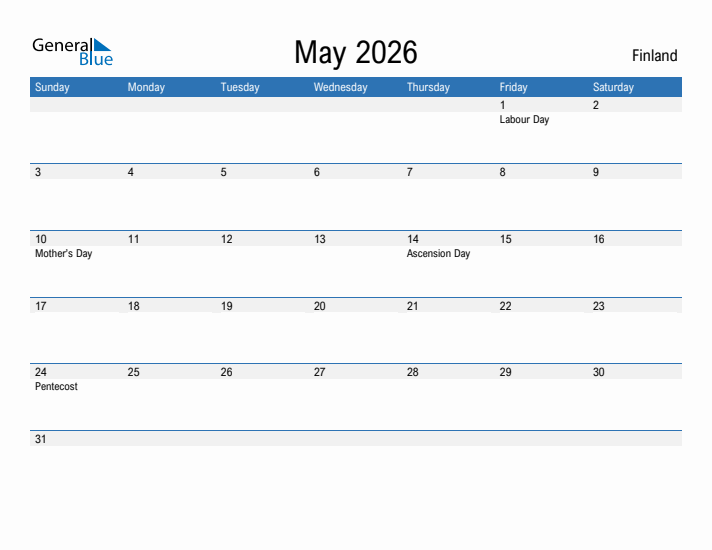 Fillable May 2026 Calendar