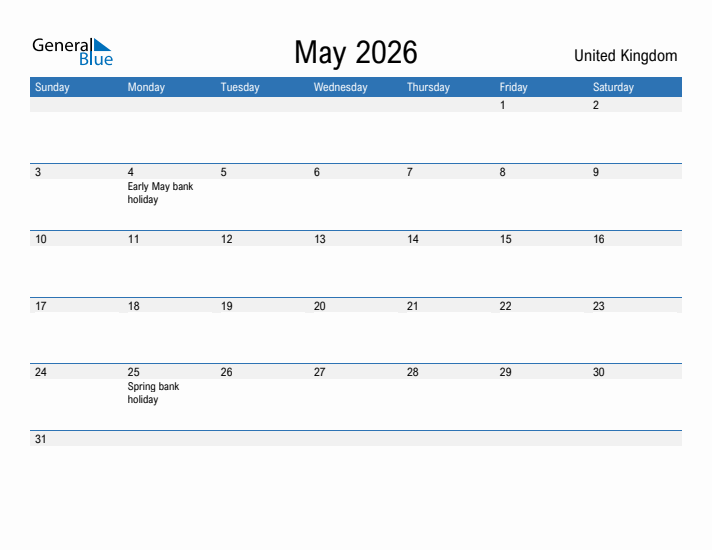 Fillable May 2026 Calendar