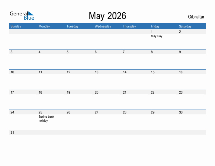 Fillable May 2026 Calendar