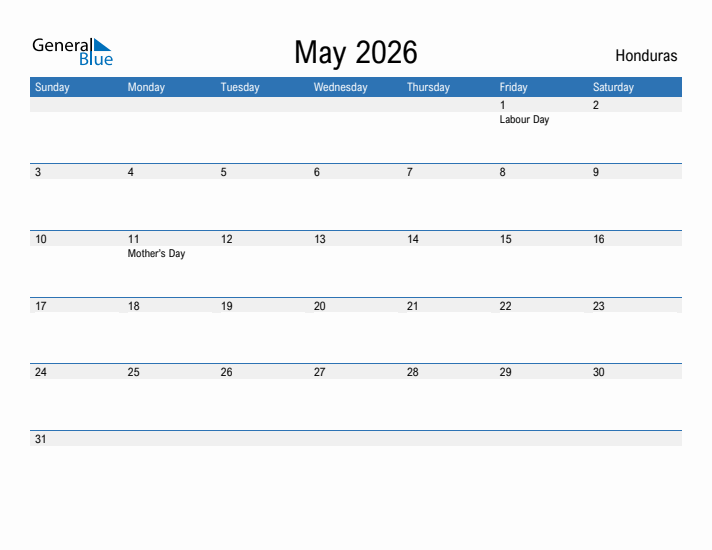 Fillable May 2026 Calendar