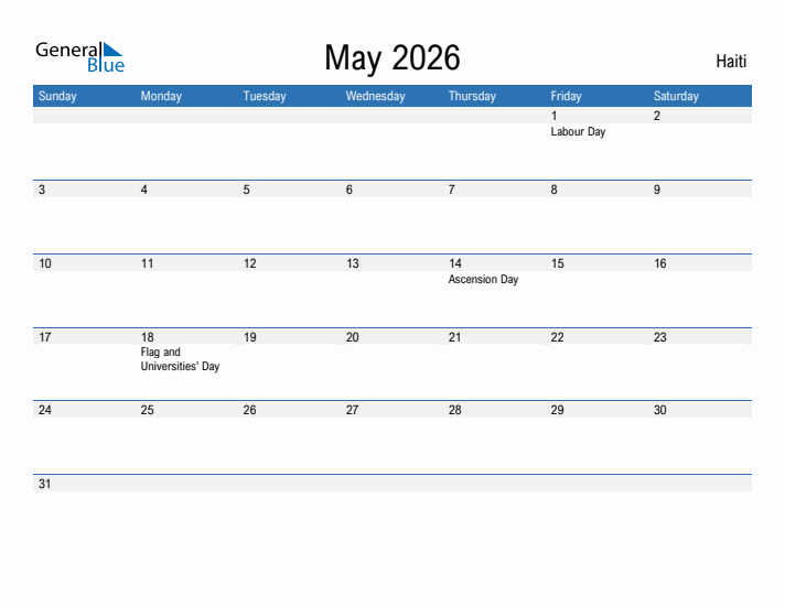 Fillable May 2026 Calendar