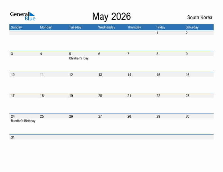 Fillable May 2026 Calendar