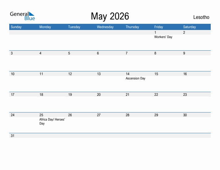 Fillable May 2026 Calendar