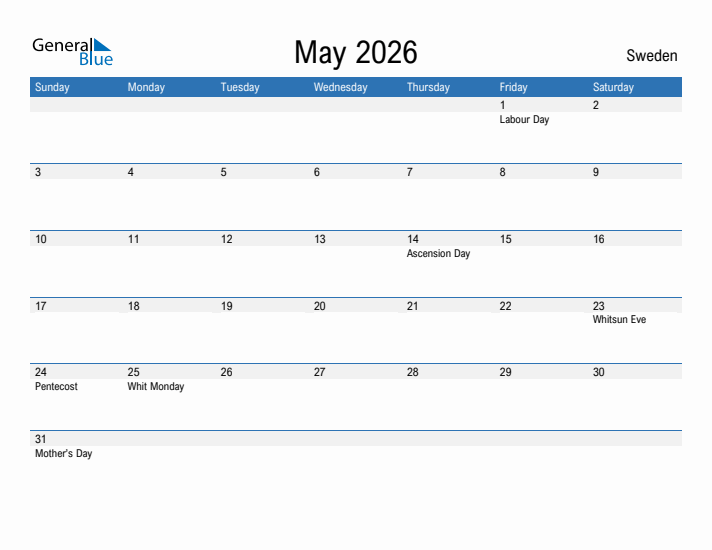 Fillable May 2026 Calendar