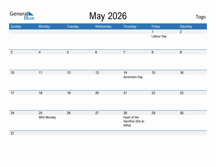 Fillable May 2026 Calendar