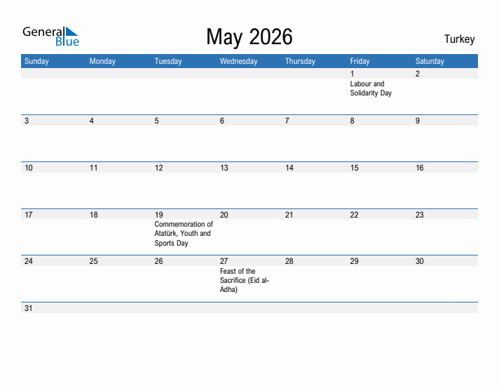 Fillable May 2026 Calendar