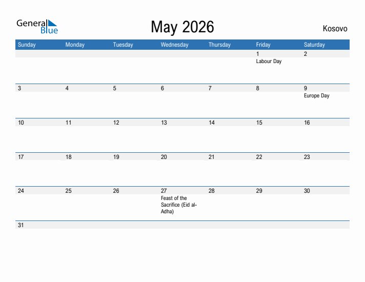 Fillable May 2026 Calendar