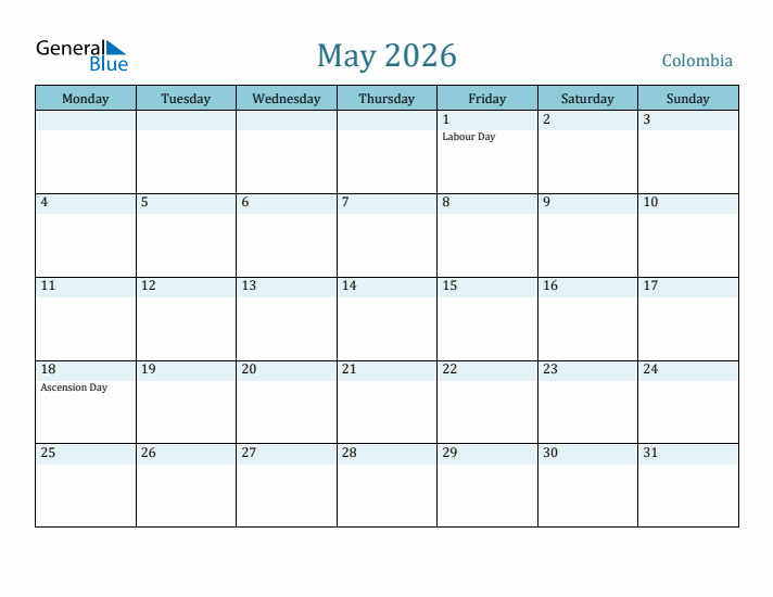 May 2026 Calendar with Holidays