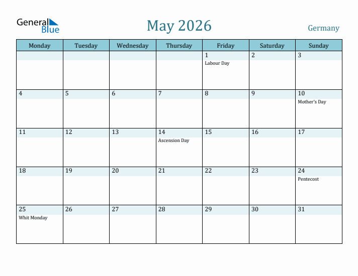 May 2026 Calendar with Holidays