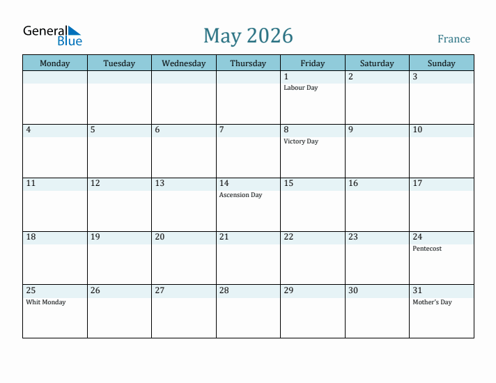 May 2026 Calendar with Holidays