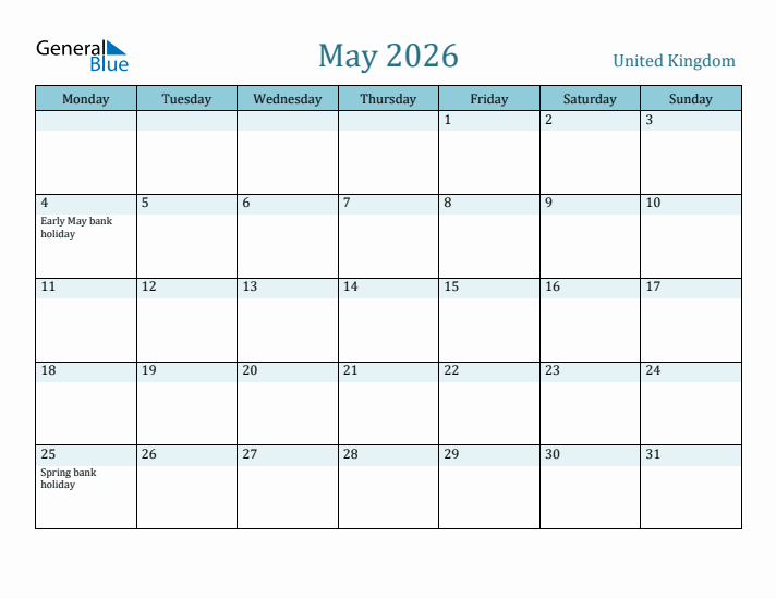 May 2026 Calendar with Holidays