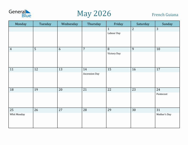 May 2026 Calendar with Holidays