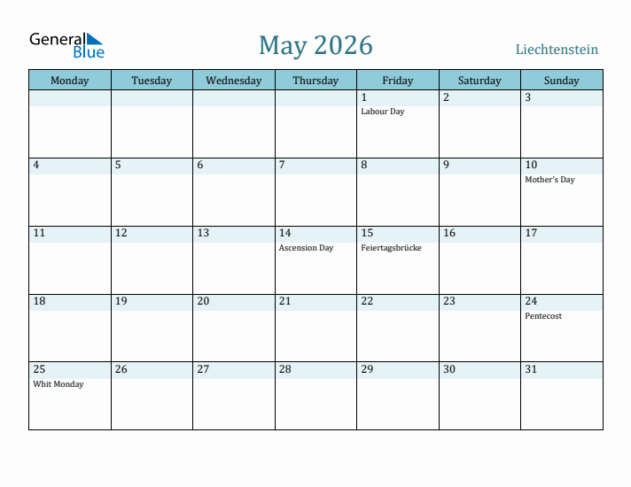 May 2026 Calendar with Holidays