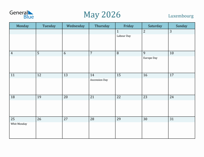 May 2026 Calendar with Holidays