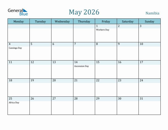 May 2026 Calendar with Holidays