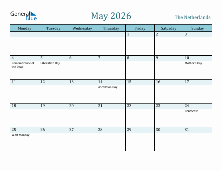 May 2026 Calendar with Holidays