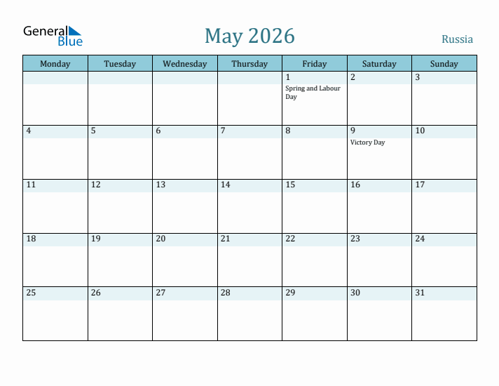 May 2026 Calendar with Holidays