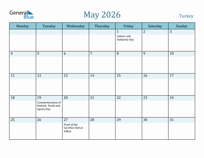 May 2026 Calendar with Holidays