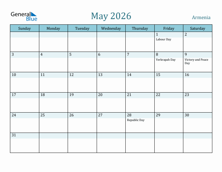 May 2026 Calendar with Holidays