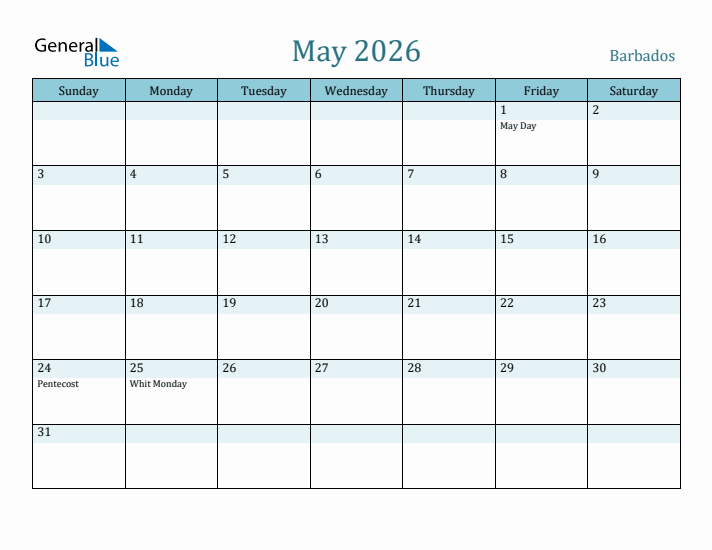 May 2026 Calendar with Holidays