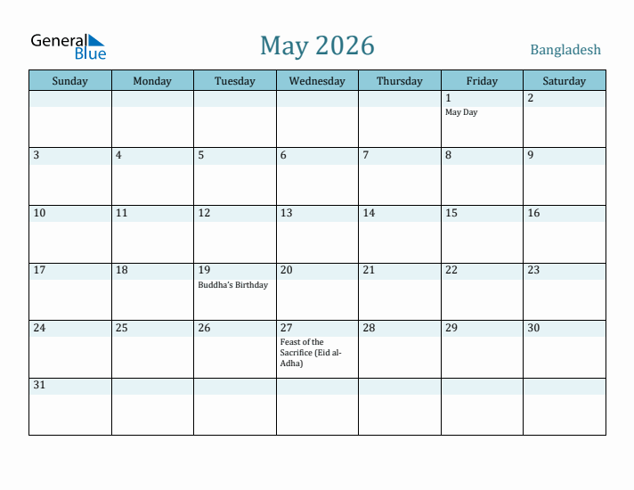 May 2026 Calendar with Holidays