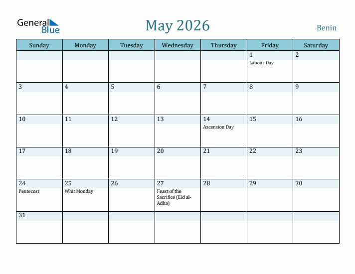 May 2026 Calendar with Holidays