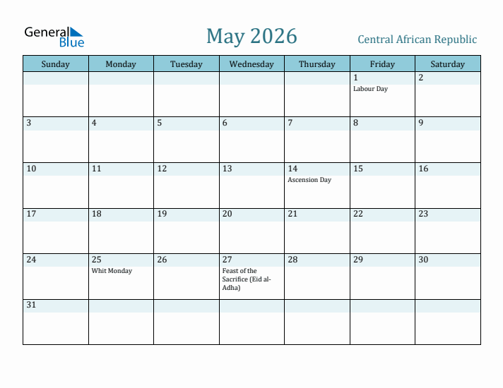 May 2026 Calendar with Holidays