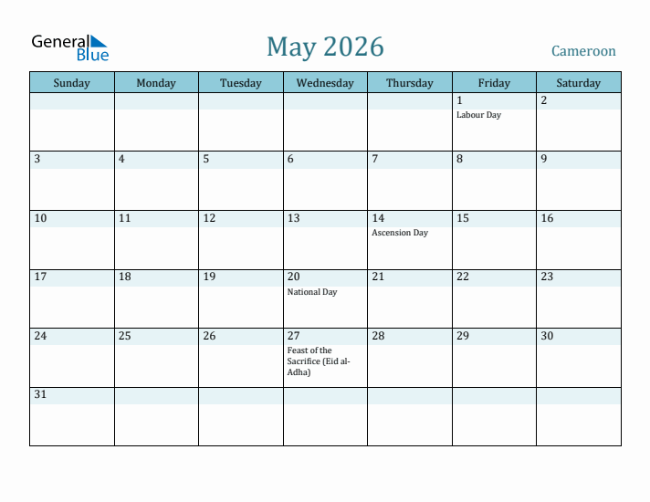 May 2026 Calendar with Holidays