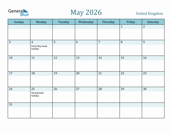 May 2026 Calendar with Holidays