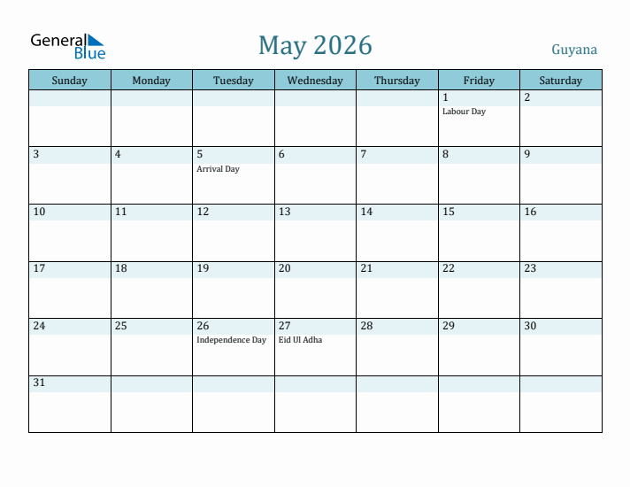 May 2026 Calendar with Holidays