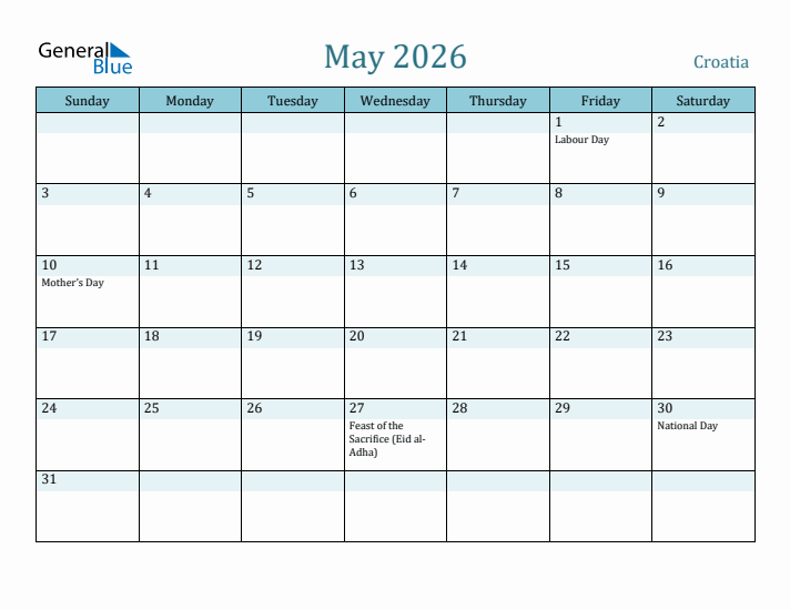 May 2026 Calendar with Holidays