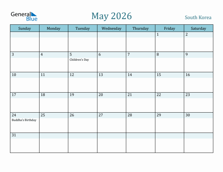 May 2026 Calendar with Holidays