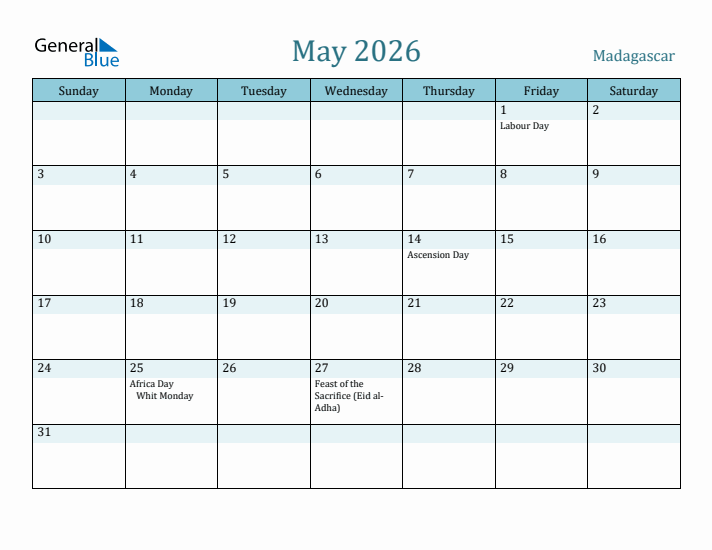 May 2026 Calendar with Holidays