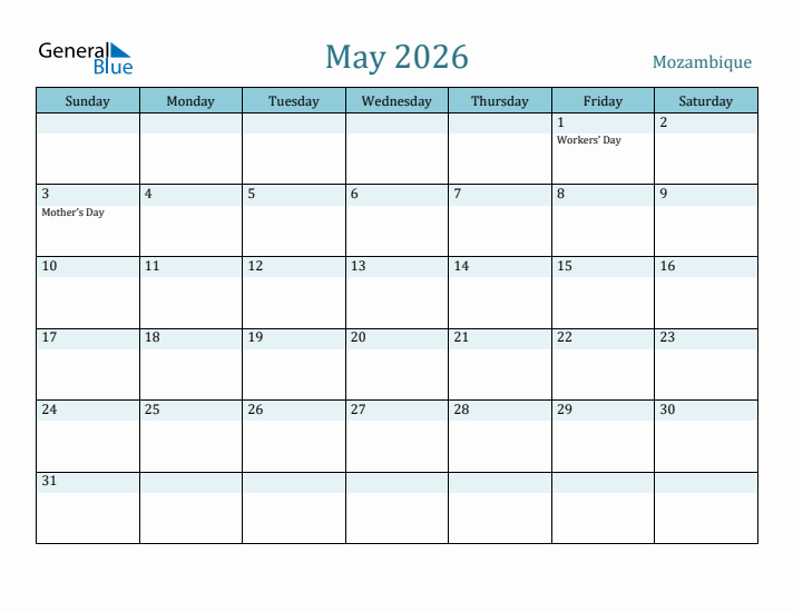 May 2026 Calendar with Holidays