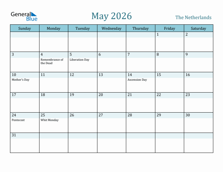 May 2026 Calendar with Holidays